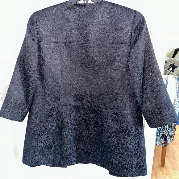 KASPER | Black animal print jacket, size 8 - Picture 3 of 3